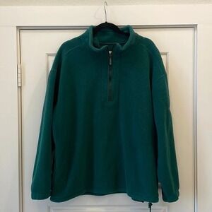 Men's Eddie Bauer Forest Green Fleece Quarter-zip size large